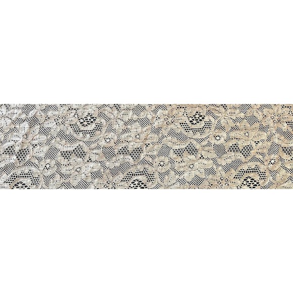 Antique 1800s Handmade Lace Ivory Embroidered Rectangular Fabric Piece, Vintage - Picture 10 of 10